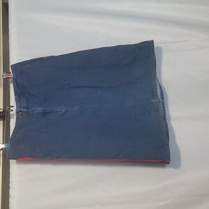 Boden Blue Jean Skirt Size 8 Red and Dark blue stripe down the side